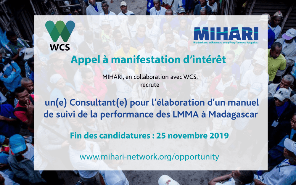 Lire la suite à propos de l’article Recrutement d’un consultant pour l’élaboration d’un manuel de suivi de la performance des LMMA à Madagascar